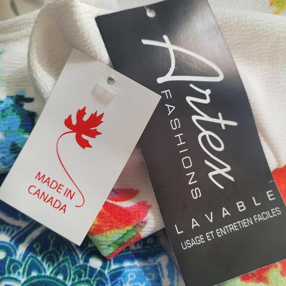 Artex Fashions Watercolor Floral Sleeveless Tunic Sheath Dress Size Medium NWT - Picture 2 of 6